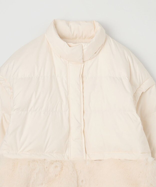 GRACE CONTINENTAL ヘムファーショートダウンジャケット キナリ