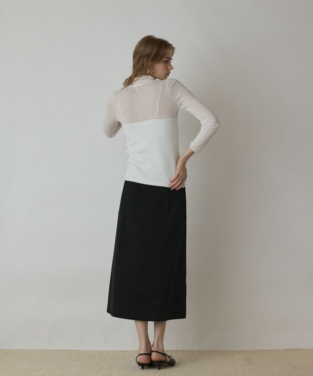 GRACE CONTINENTAL シアーリブニットトップ キナリ