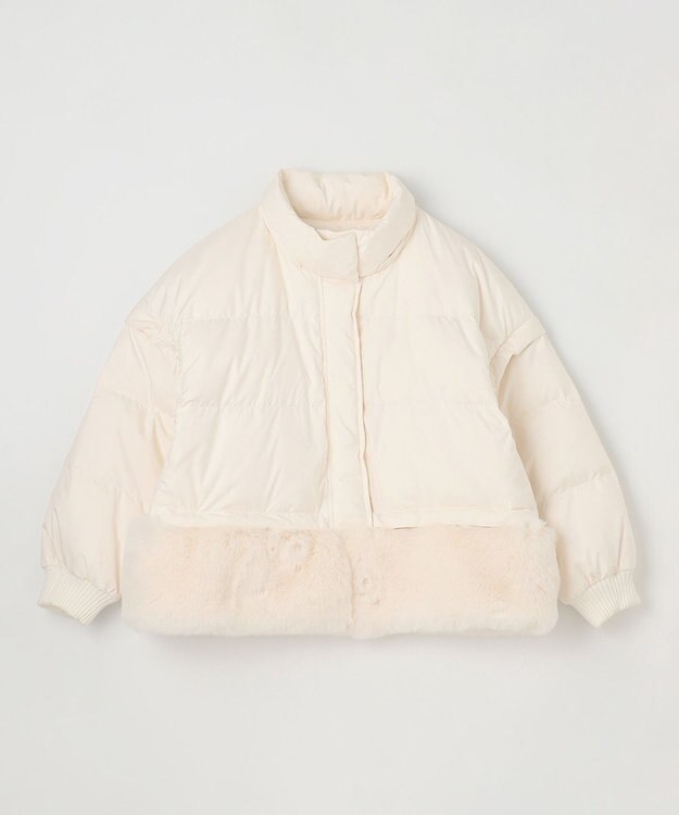 GRACE CONTINENTAL ヘムファーショートダウンジャケット キナリ