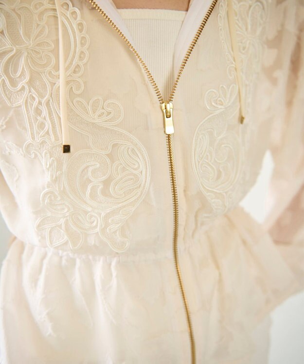 GRACE CONTINENTAL ジャガード刺繍ブルゾン キナリ