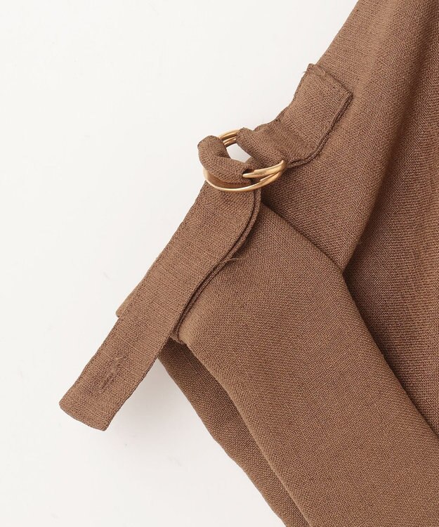 GRACE CONTINENTAL リネンタッチサファリドレス ブラウン