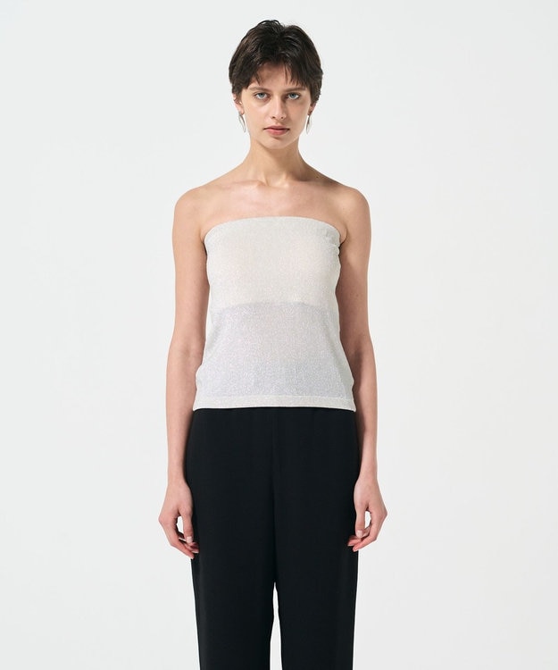 GRACE CONTINENTAL ラメベアトップ シルバー