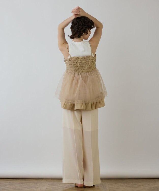 GRACE CONTINENTAL タフタチュールキャミ ベージュ