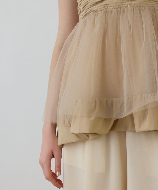 GRACE CONTINENTAL タフタチュールキャミ ベージュ