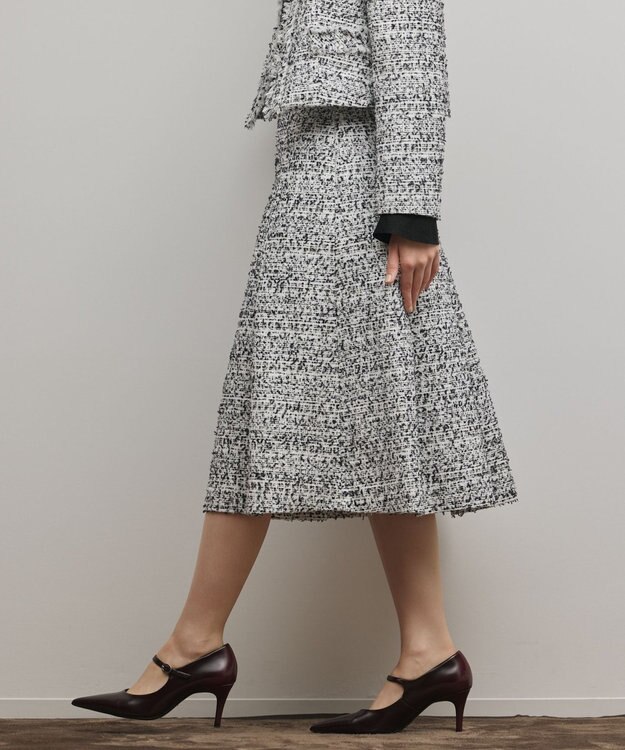 GRACE CONTINENTAL ミックスツイードスカート ブラック