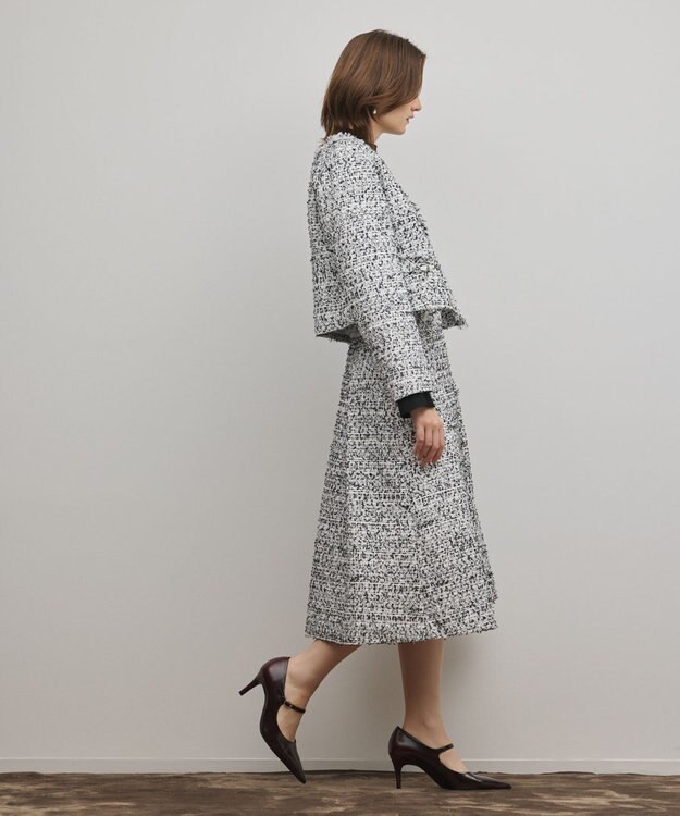 GRACE CONTINENTAL ミックスツイードスカート ブラック