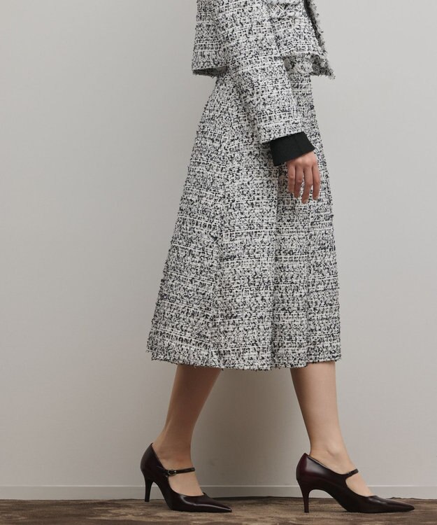 GRACE CONTINENTAL ミックスツイードスカート ブラック