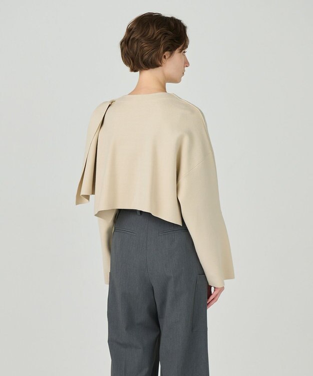 GRACE CONTINENTAL ケープショートニットトップ ベージュ