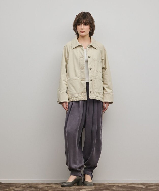 GRACE CONTINENTAL ケープ付カバーオールジャケット ベージュ