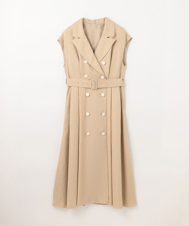 GRACE CONTINENTAL テーラーフレアワンピース ベージュ