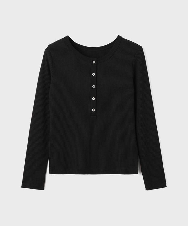 GRACE CONTINENTAL ヘンリーネックカットトップ ブラック