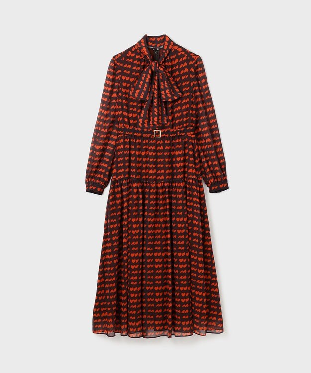 GRACE CONTINENTAL ハートキカプリントワンピース レッド