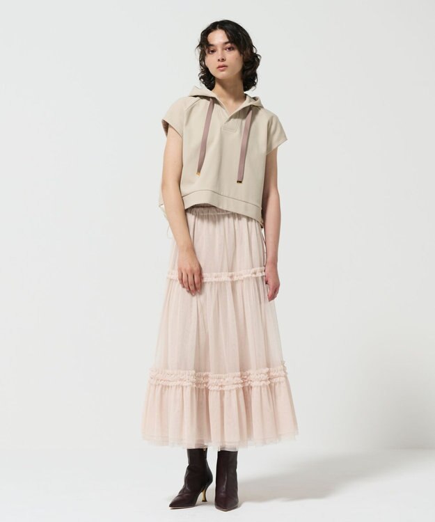 GRACE CONTINENTAL クロップトジャージトップ ベージュ