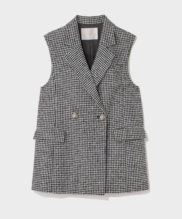 GRACE CONTINENTAL 千鳥ライトウールジレ ブラック