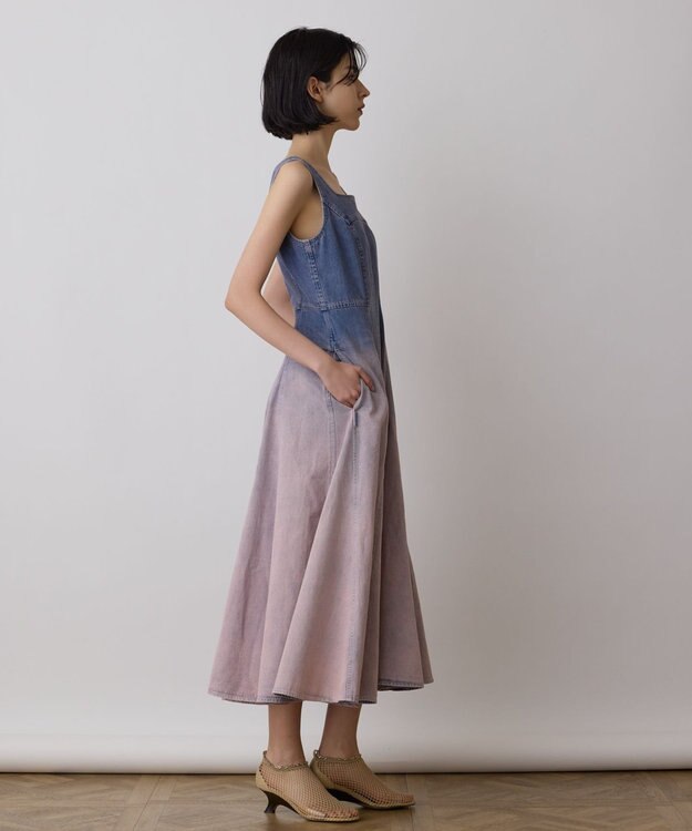 GRACE CONTINENTAL デニム切替サーキュラーワンピース ピンク