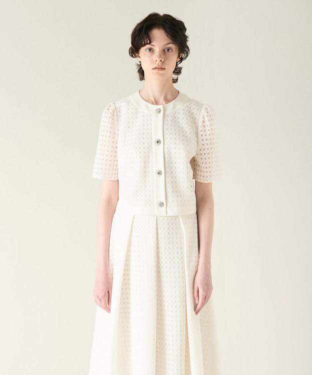 GRACE CONTINENTAL レースショートトップ ホワイト