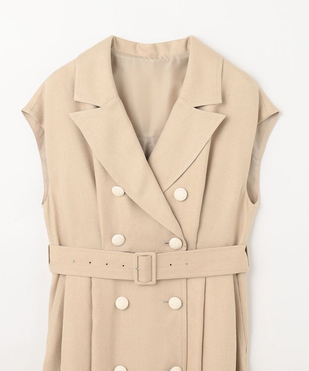 GRACE CONTINENTAL テーラーフレアワンピース ベージュ