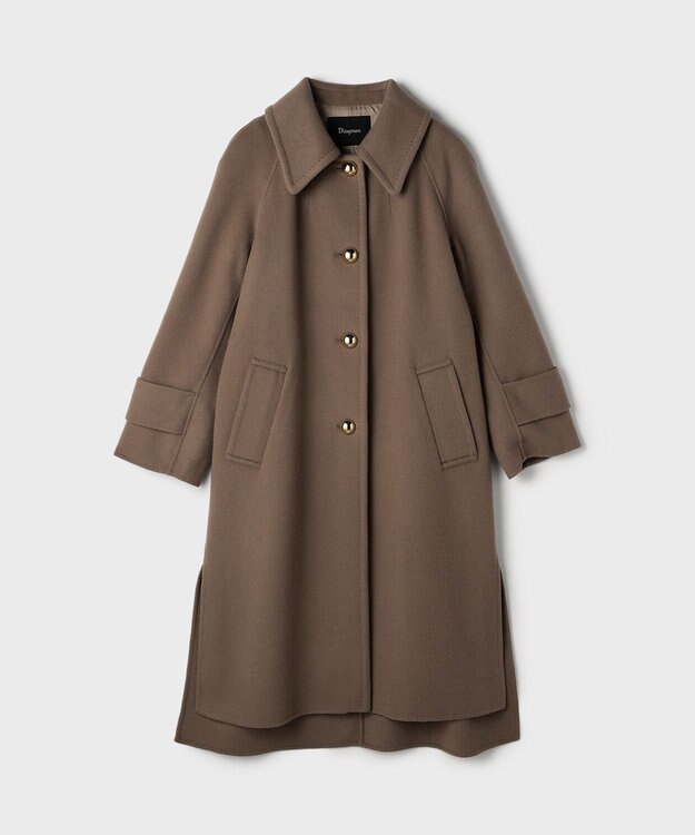 GRACE CONTINENTAL ウールカシミヤリバーコート ブラウン