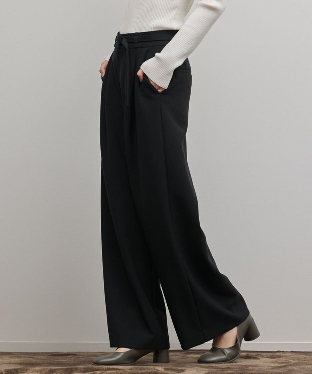 GRACE CONTINENTAL ダブルクロスワイドパンツ ブラック