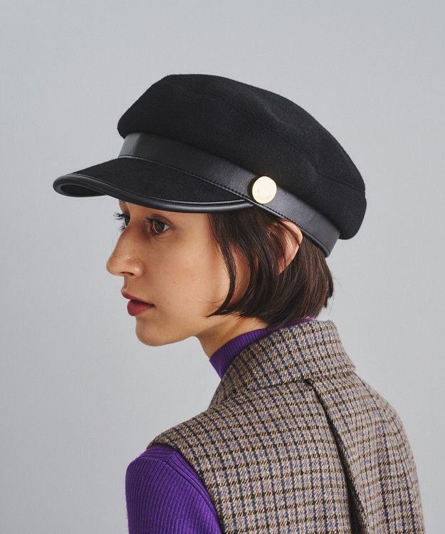 GRACE CONTINENTAL メタルボタンキャスケット ブラック