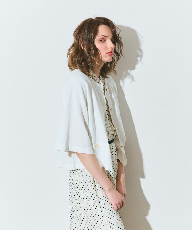 GRACE CONTINENTAL ハイツイストコットンカーディガン ホワイト