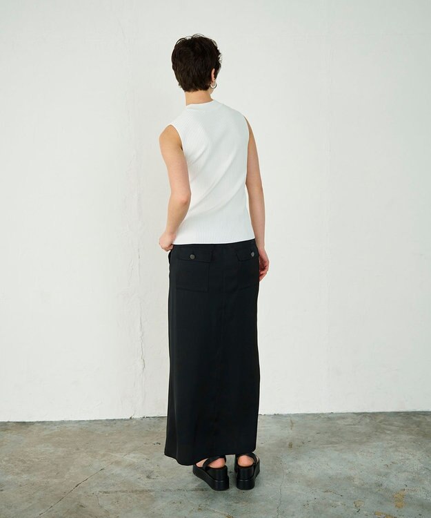 GRACE CONTINENTAL ハイネックリブニットトップ ホワイト