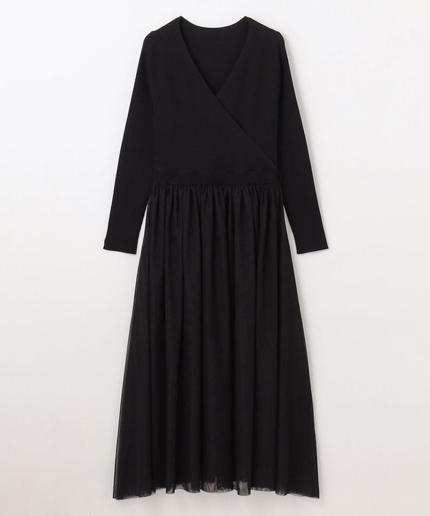 GRACE CONTINENTAL チュールコンビニットワンピース ブラック