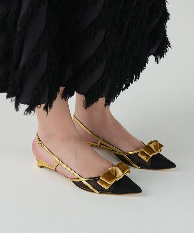 GRACE CONTINENTAL Rupert Sanderson メッシュサンダル ゴールド