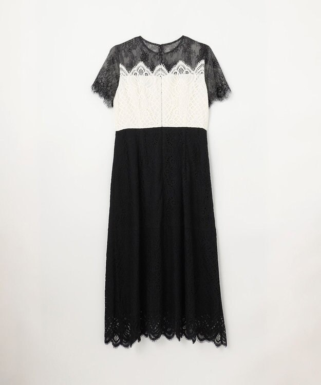 GRACE CONTINENTAL レース切替フレアドレス ブラック