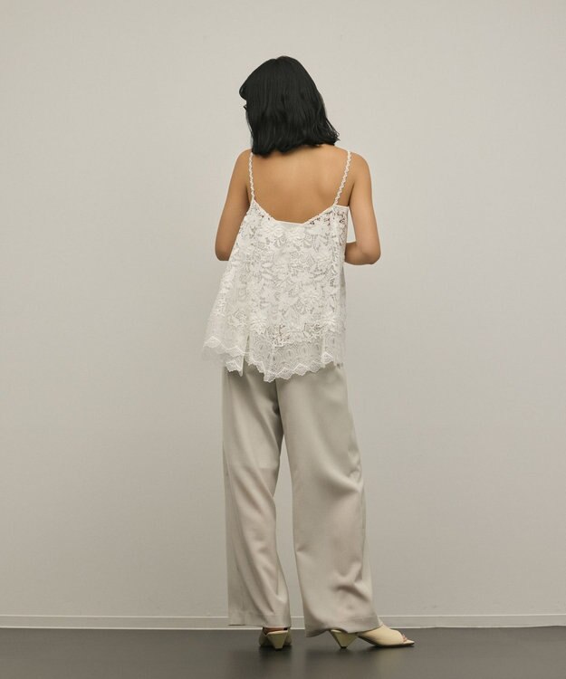 GRACE CONTINENTAL フラワーレースキャミソール ホワイト