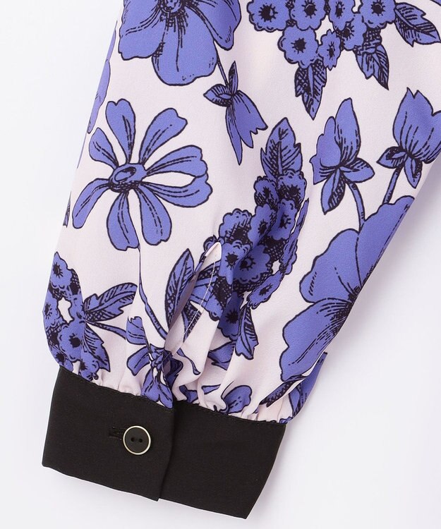 GRACE CONTINENTAL フラワープリントティアードワンピース ブルー