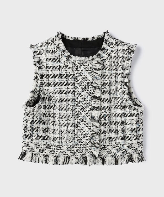 GRACE CONTINENTAL コンパクトツイードベスト キナリ