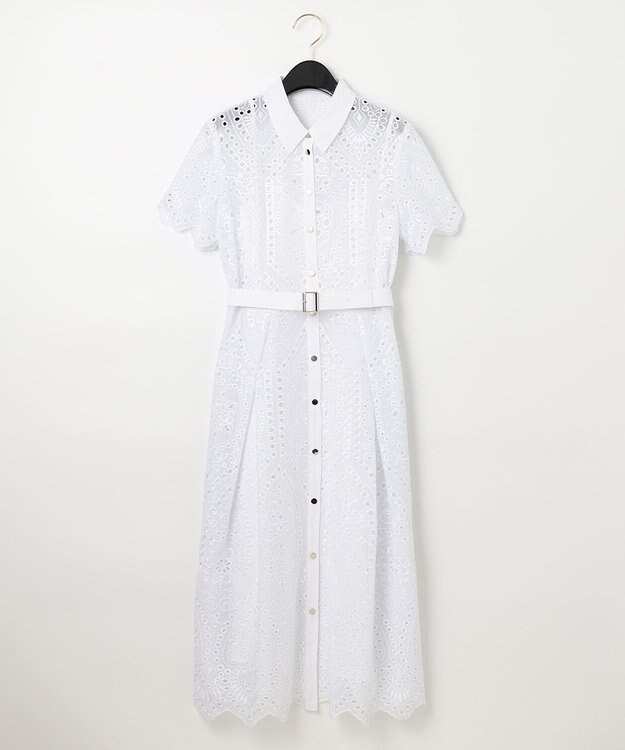 GRACE CONTINENTAL カットワークビジューワンピース　38 ジョーゼットカットワークワンピース / GRACE CONTINENTAL