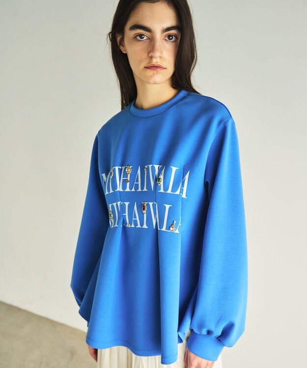 GRACE CONTINENTAL タックカットトップ ブルー