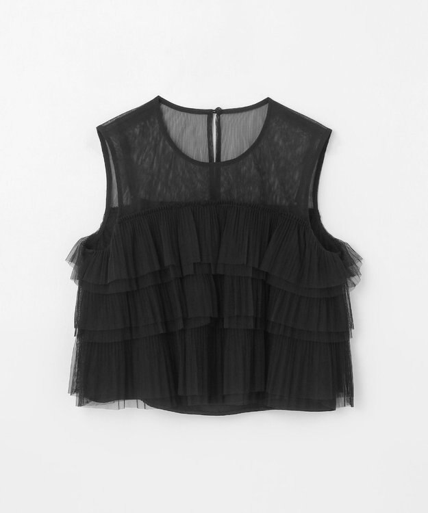 GRACE CONTINENTAL チュールフリルノースリーブ ブラック