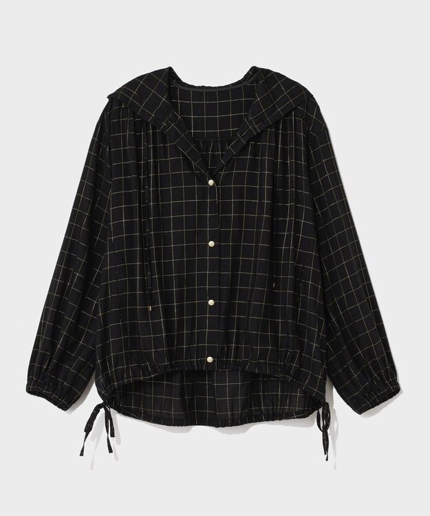 GRACE CONTINENTAL ラメチェックフーディー ブラック