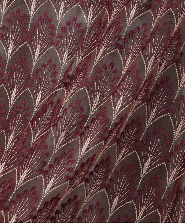 GRACE CONTINENTAL シャイニーリーフembドレス ボルドー