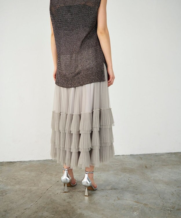 GRACE CONTINENTAL ボリュームチュールスカート ベージュ