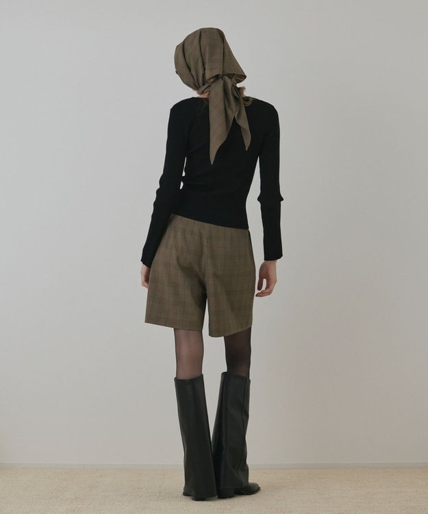 GRACE CONTINENTAL ハイゲージリブニットトップ ブラック