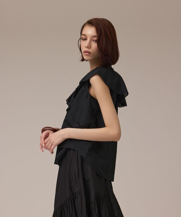 GRACE CONTINENTAL コットンシルクカフタントップ ブラック
