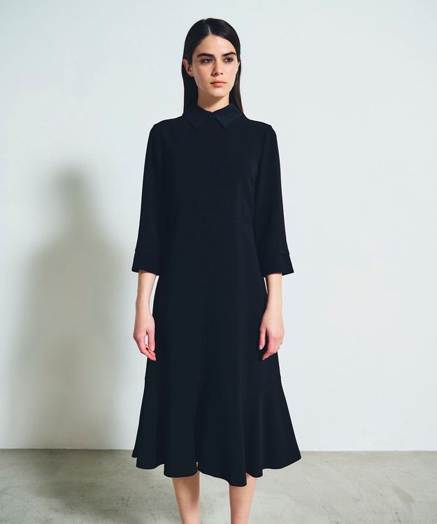 GRACE CONTINENTAL ダブルクロスドレス ブラック