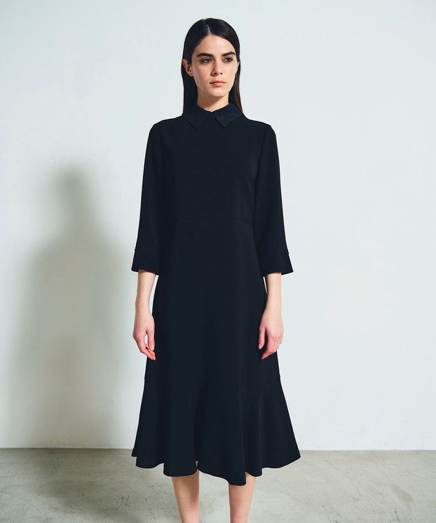 GRACE CONTINENTAL ダブルクロスドレス ブラック