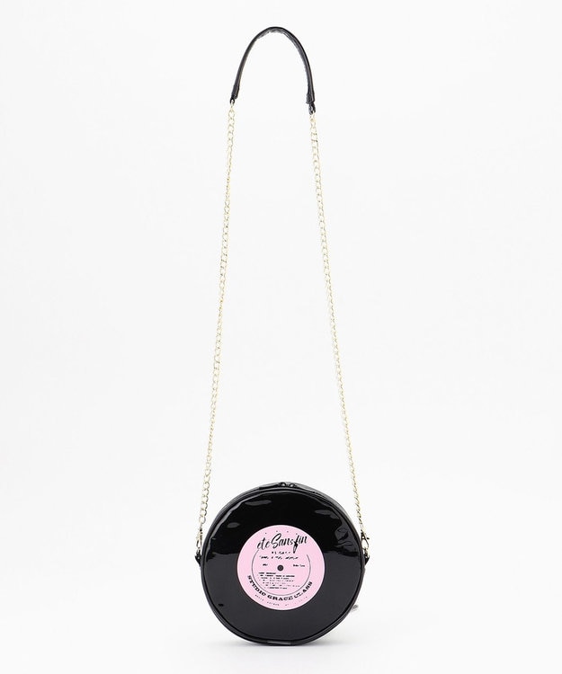 GRACE CONTINENTAL レコードエナメルバッグ ブラック