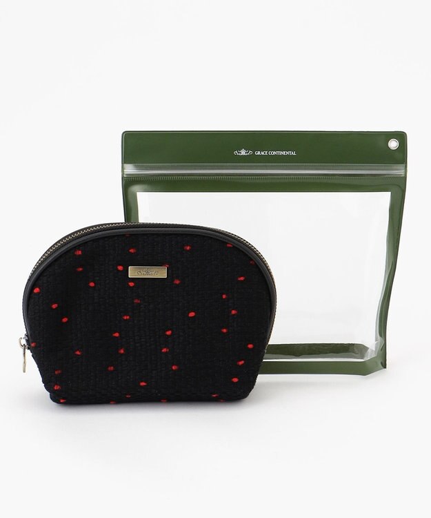 GRACE CONTINENTAL Fabricシェルポーチ-AW ブラック