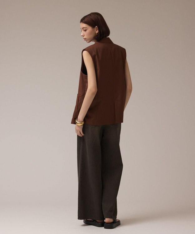 GRACE CONTINENTAL チュールオーバーベスト ブラウン