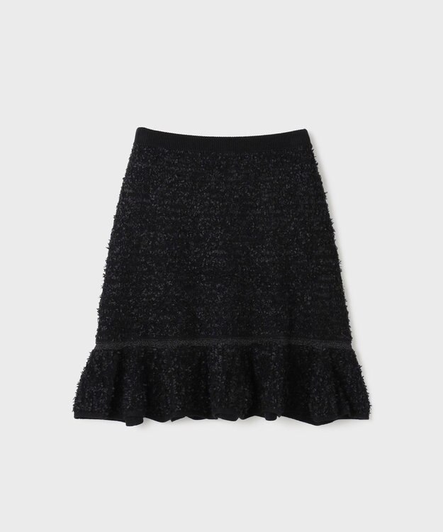GRACE CONTINENTAL ツイードフレアニットスカート ブラック