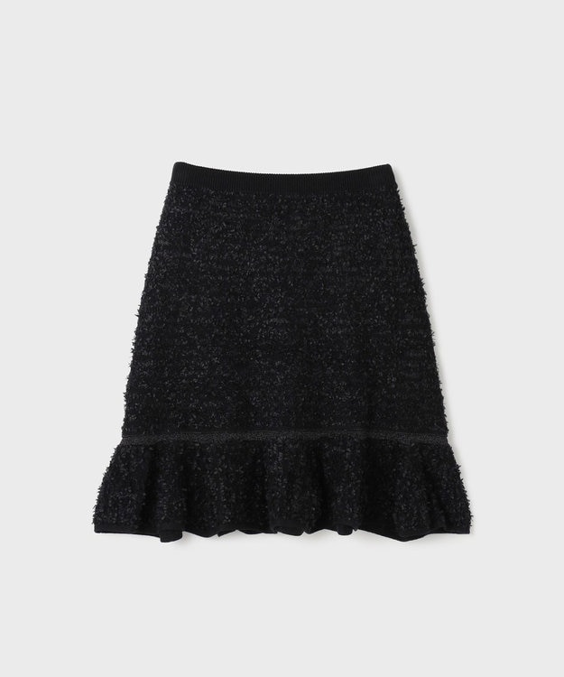 GRACE CONTINENTAL ツイードフレアニットスカート ブラック