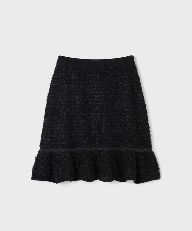GRACE CONTINENTAL ツイードフレアニットスカート ブラック