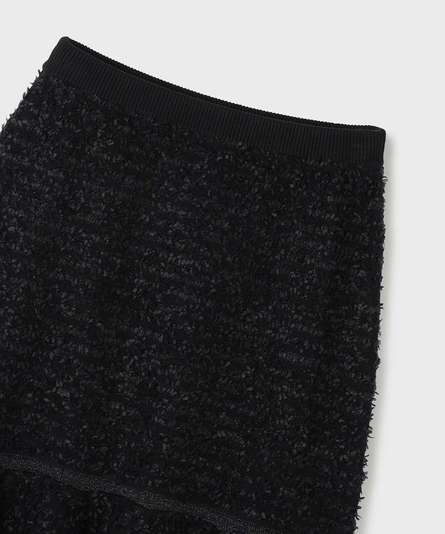 GRACE CONTINENTAL ツイードフレアニットスカート ブラック