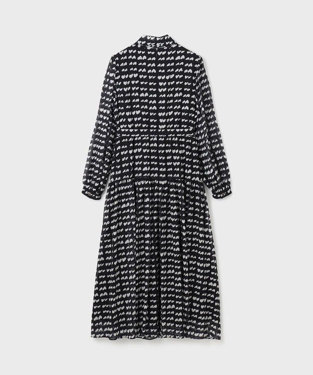GRACE CONTINENTAL ハートキカプリントワンピース ブラック